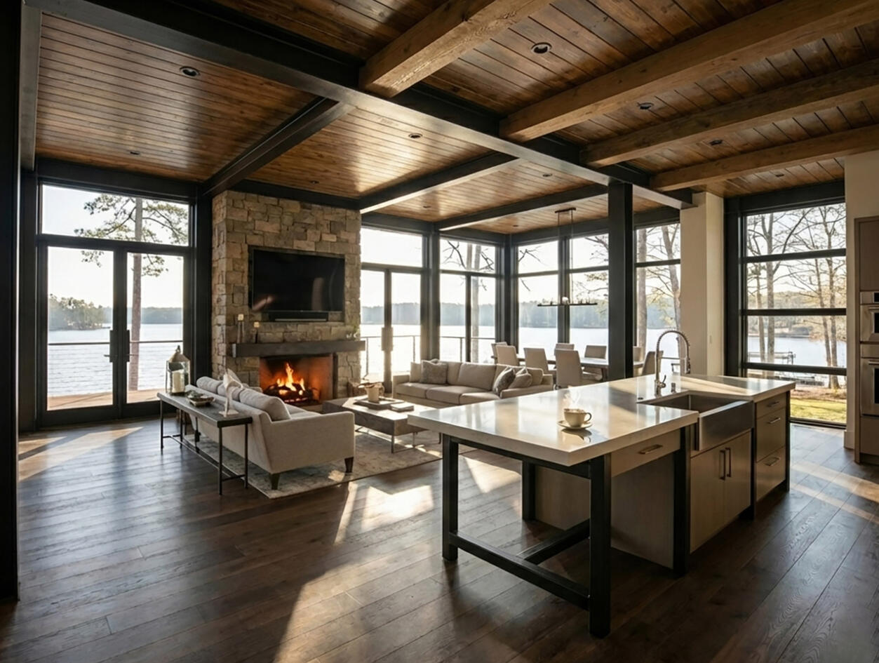 ai render of interior perspective sketch